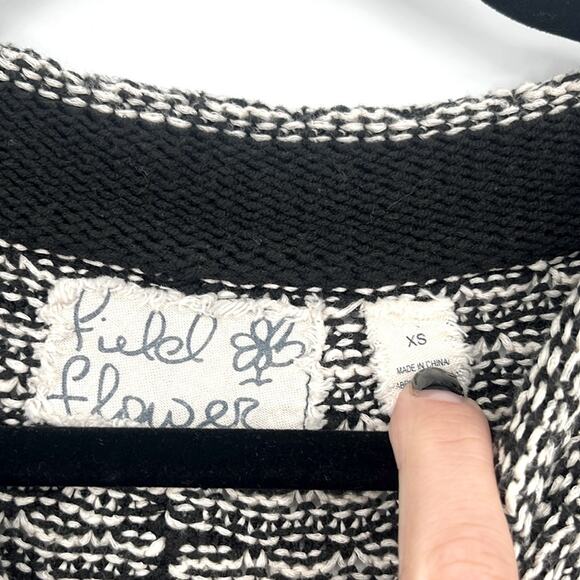 Field & Flower Anthropologie Greta Striped Pullover Sweater Top XS Chunky Knit - Picture 9 of 11